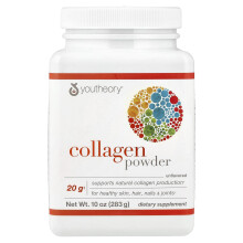 Youtheory, Pulbere de Colagen, Necondimentată, 10 oz (283.5 g)