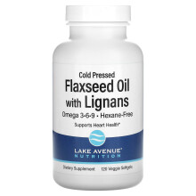 Lake Avenue Nutrition, Óleo de Sementes de Linho Pre-Expresso com Lignanas, 120 Softgels Vegetarianos