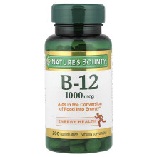 Nature's Bounty, B-12, 1.000 mcg, 200 Coated Tabletten