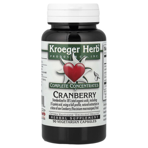 Kroeger Herb Co, Πλήρης Κονκεντραρισμένα, Cranberry, 90 Βιολογικά Καψούλια