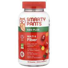 SmartyPants, Kids Plus, Multi & Fiber, Strawberry, Orange en Lemon, 120 Gummies