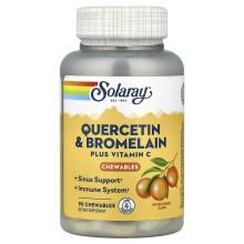 Solaray, Quercetin & Bromelain Plus Vitamin C Kauwtabletten, Natürliche Orange, 90 Kauwtabletten