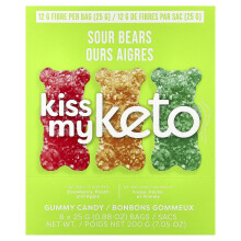 Kiss My Keto, Gummy Candy, Zure Beer, 8 Zakjes, 0.88 oz (25 g)