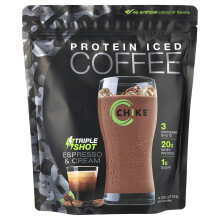Chike Nutrition, Café Iced Proteico, Tiro Triplo, Espresso & Creme, 15,8 oz (448 g)