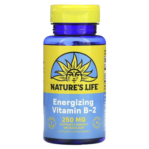 Nature's Life, Witamina B-2, 250 mg, 50 tabletek