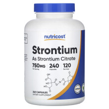 Nutricost, Strontium, 750 mg, 240 Kapsułek (375 mg na Kapsułkę)