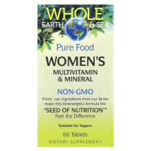 Natural Factors, Whole Earth & Sea, Women's Multivitamin & Mineral, 60 Tabletek