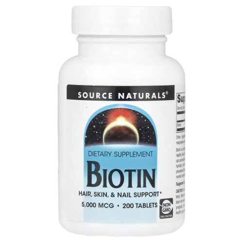 Source Naturals, Biotyna, 5 000 mcg , 200 Tabletek