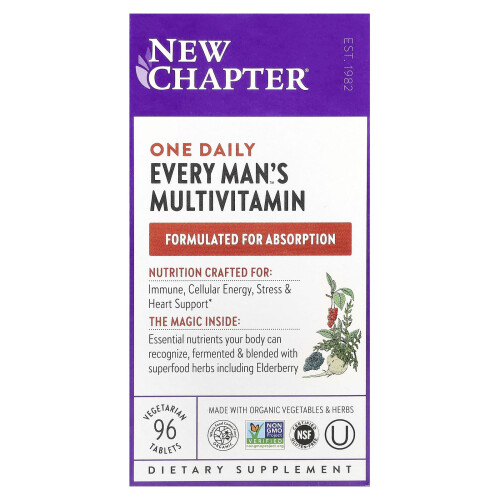 New Chapter, Every Man's One Daily Multivitamin, 96 Vegetarian Tabletek