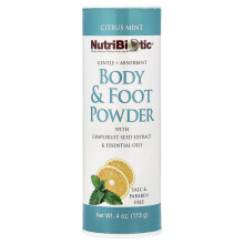 NutriBiotic, Krop & Fod Powder med Grapefrugt Saad Ekstrakt & Væsentlige Olie, Citrus Mint, 4 oz (113 g)