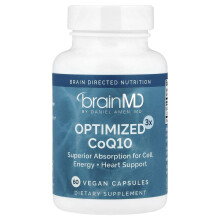 BrainMD, Optimeret 3x CoQ10, 60 Vegan Capsuler
