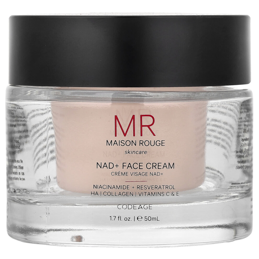 Codeage Cream Maison Rouge, Nad+ Face 1.7 Fl Oz (50 Ml)