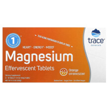 Trace Minerals Æ, Magnesium Effervescent Tablets, Oranje, 8 Tubes, 10 Tablets per Tube