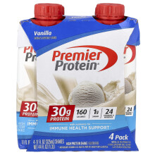 Premier Protein, Shaker de Proteine, Vanilă, 4 Shaker, 11 fl oz (325 ml) Fiecare
