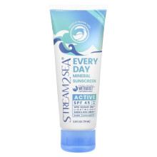 Stream2Sea, Elke Dag Mineralen Zonnebrand, Actief, SPF 45, 2.5 fl oz (75 ml)