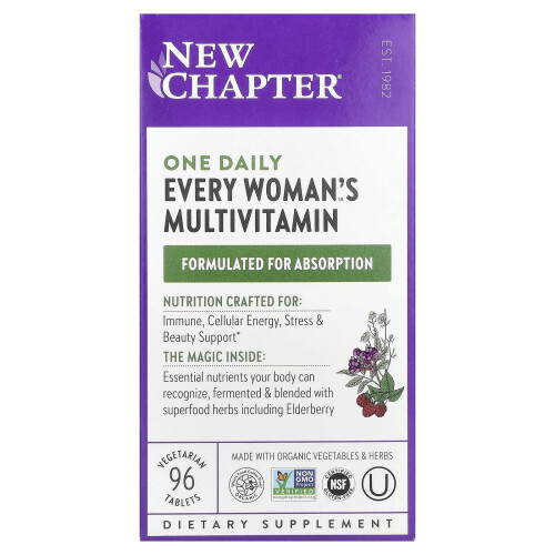 New Chapter, Κάθε Γυναίκα的一 Daily Πολυβιταμίνη, 96 Βεγέταριαν Τάμπλες
