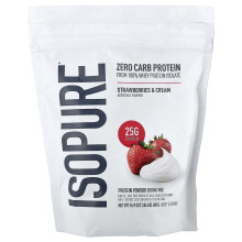 Isopure, Proteína en Polvo sin Carbohidratos, Fresas y Crema, 1 lb (454 g)