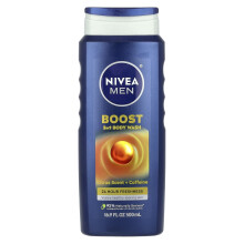 Nivea, Men, Boost 3-In-1 Body Wash, Citrus Smaak + Koffie, 16,9 fl oz (500 ml)