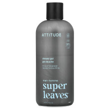 ATTITUDE, Super Bladeren, Douchegeel, Voor Mannen, Eucalyptus & Salie, 14 fl oz (415 ml)