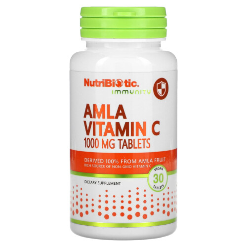 NutriBiotic, Immunitas, Amla Vitamiini C, 1,000 mg, 30 Kasvis Tabletit