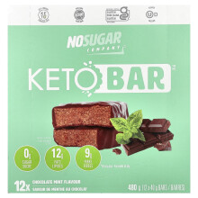 No Sugar Company, Keto Bar, Chocolate Mint, 12 Barer, 40 g Hver