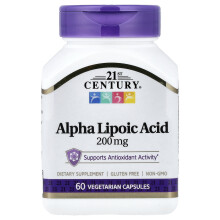 21st Century, Alpha-Lipoic-Säure, 200 mg, 60 Kapseln