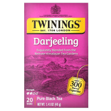 Twinings, Čistý černý čaj, Darjeeling, 20 Čajových vajec, 1,41 oz (40 g)