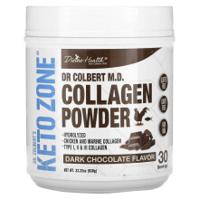 Divine Health, Dr. Colbert's Keto Zone, Pudra de colagen, Ciocolată neagră, 22.22 oz (630 g)