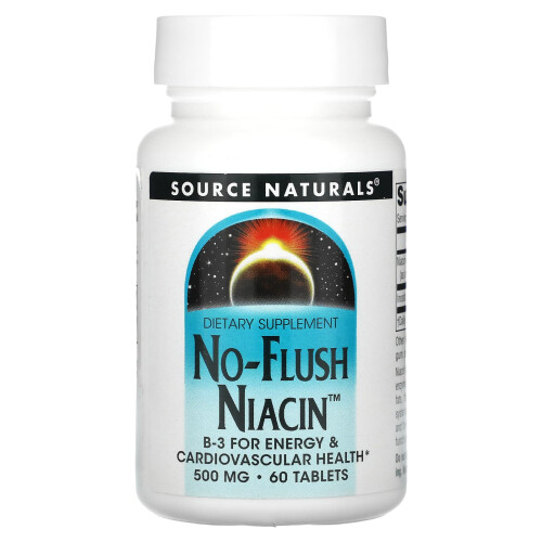 Source Naturals, No-Flush Niacin, 500 mg, 60 Tablets