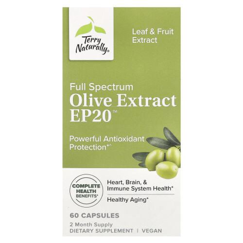 Terry Naturally, Full Spectrum Olive Extract EP20‚Ñ, 60 Capsuler