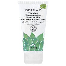 DERMA E, Zeer Gevoelige Huid Shea Handreparatiemiddel, Vitamine E, Geurloos, 2 oz (56 g)