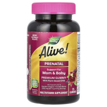 Nature's Way, Alive! Prenatal Premium Goma, Fresa y Limón, 75 Gomas
