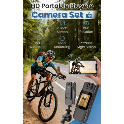 Φορητή κάμερα ποδηλάτου HD Mini Body Cam 4K με ήχο, περιστρεφόμενο φακό 180, νυχτερινή 1