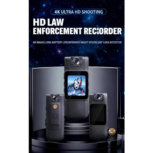 Φορητή κάμερα ποδηλάτου HD Mini Body Cam 4K με ήχο, περιστρεφόμενο φακό 180, νυχτερινή 2