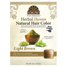 Okay Pure Naturals, Herbal Henna Naturlig Hårfärg, Mörkbrunt, 2 oz (56.7 g)