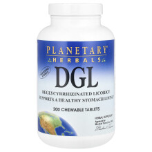 Planetary Herbals, DGL, 380 mg, 200 Tænder, der kan spises