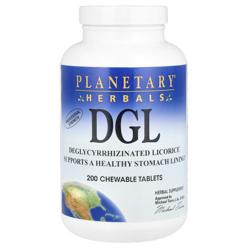 Planetary Herbals, DGL, 380 mg, 200 tabletas masticables