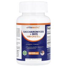 Vitamatic, Saccharomyces + MOS, 60 DRcaps Hypromellose-Kapseln