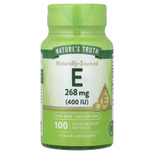 Nature's Truth, Natürliches E, 268 mg (400 IU), 100 schnelle Freisetzung Weichgel