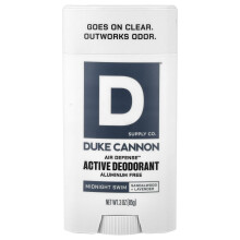 Duke Cannon Supply Co., Luchtafweer Active Deodorant, Aluminiumvrij, Middernacht Zwemmen, 3 oz (85 g)