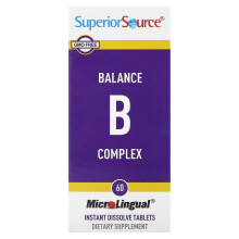 Superior Source, Balance B Complex, 60 MicroLingual Instant Dissolve Tabletki