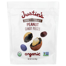 Justin's Nut Butter, Peças de Doce de Amendoim Orgânico, Chocolate Escuro, 4.5 oz (128 g)