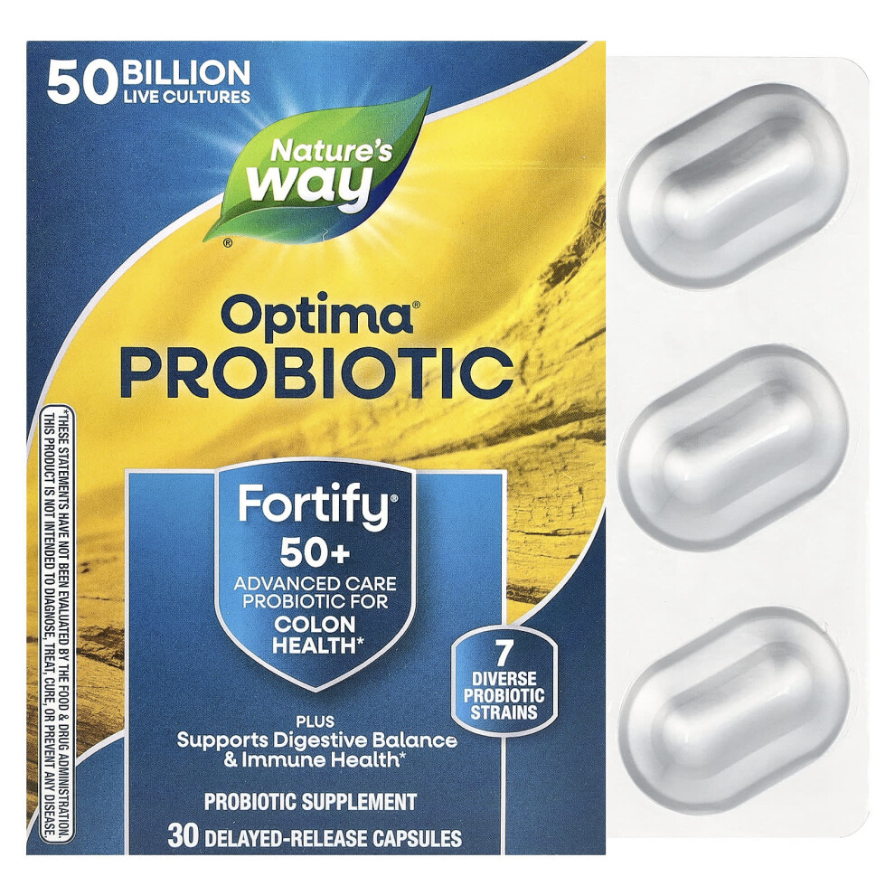 Nature's Way , Fortify Optima, Probiotic, Age 50+, 50 Billion, 30 Delayed Release Veg Capsules