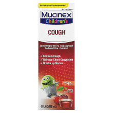 Mucinex, Barn, Hosta, Ålder 4+ År, Cherry, 4 fl oz (118 ml)