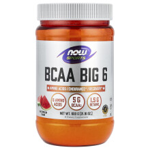 NOW Foods, Urheilu, BCAA Big 6, Vettämelon, 21.16 oz (600 g)
