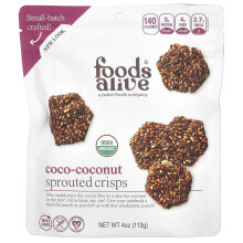 Foods Alive, Crispi Sproutati, Coco-Coconut, 4 oz (113 g)