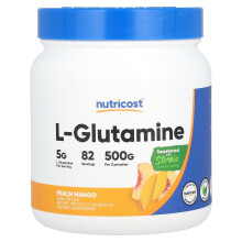 Nutricost, L-Glutamin, Peach Mango, 17.9 fl oz (500 g)