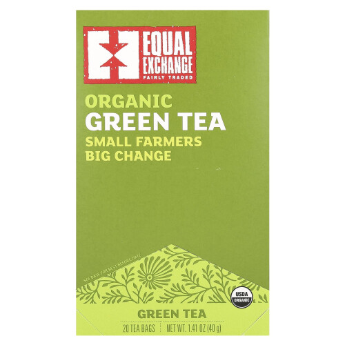 Equal Exchange, Οργανική Πράσινη Τσάι, 20 Τσάι Σάκε, 1.41 oz (40 g)