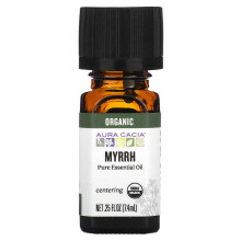 Aura Cacia, Pure Essential Oil, Organic Myrrh, 0,25 fl oz (7,4 ml)