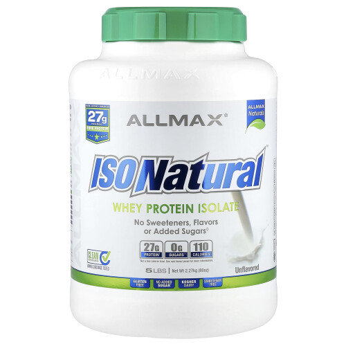 ALLMAX, IsoNatural, Zuivere Whey Protein Isolate, Ongevoopt, 5 lbs (2.27 kg)